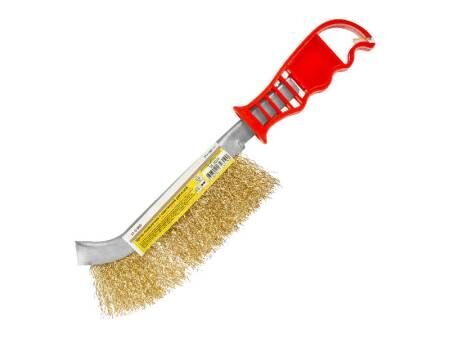 Щетка проволочная латунированная, пластмассовая рукоятка, толщина проволоки 0,3 мм, 240мм